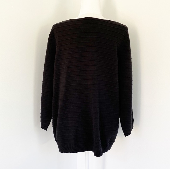 Chico's 3/4 Black Knit Sweater with Button Accent - Picture 5 of 7